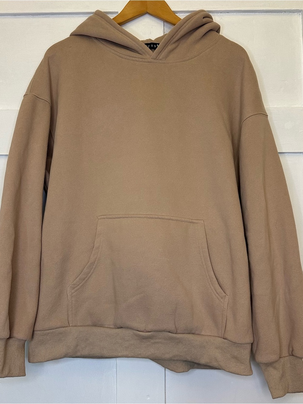 Heavyweight Tan Women’s Oversized Hoodie with Kangaroo Pocket by EFAN Sz M NWOT